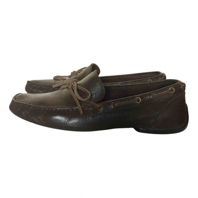 Pre-owned Samsonite Leather Flats In Brown