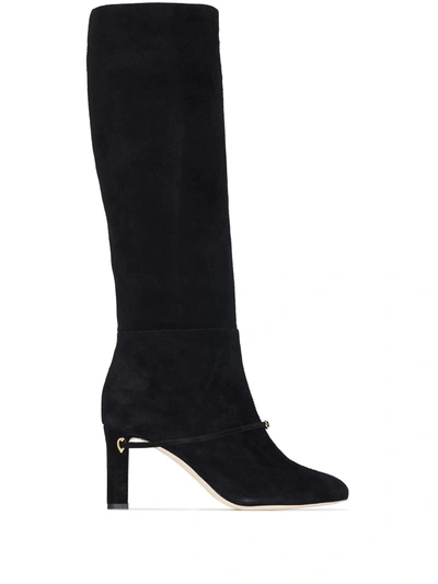 Shop Jennifer Chamandi Samuele 85mm Knee-high Boots In Black