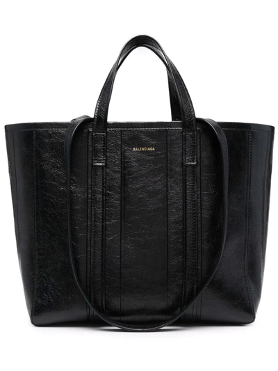 Shop Balenciaga Medium Barbes East-west Shopper Tote Bag In Black