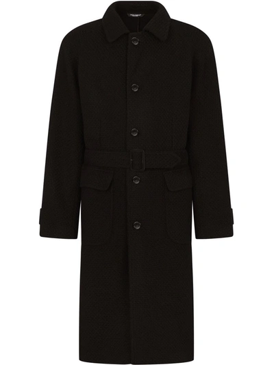 Shop Dolce & Gabbana Single-breasted Belted Coat In Black
