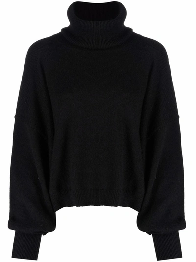 Shop Essentiel Antwerp Agic Large Sleeves Sweater In Black