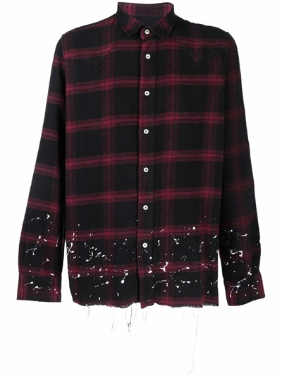 FAMILY FIRST SPLATTER-PRINT PLAID FLANNEL SHIRT 