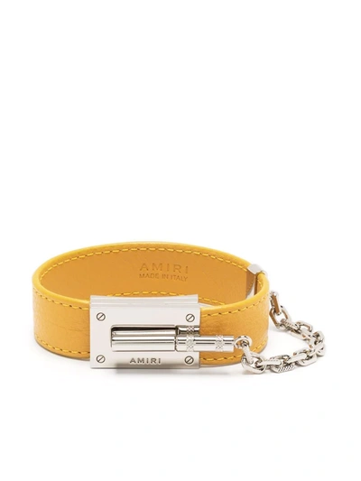 Amiri Pebbled Jax Bracelet In Yellow