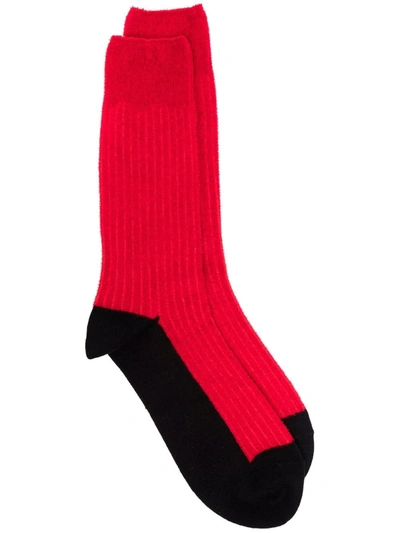 Shop Yohji Yamamoto Calf-length Socks In Red