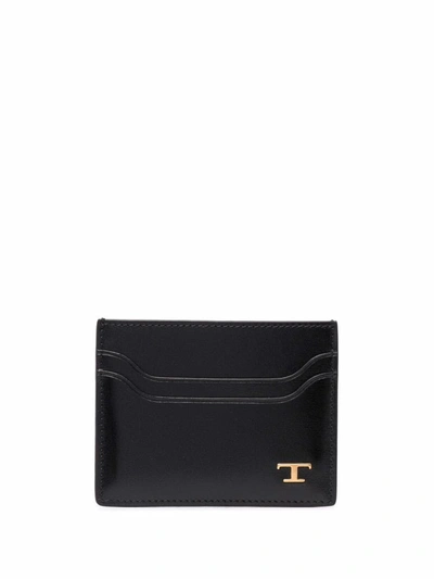 Shop Tod's Logo-plaque Leather Cardholder In Black