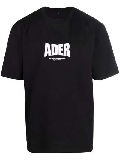 Shop Ader Error Logo-print Crew Neck T-shirt In Black