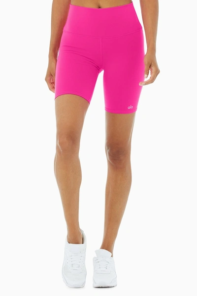 Shop Alo Yoga High Waisted Biker Short In Pink