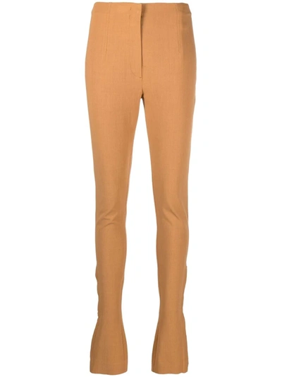 Shop Jacquemus Le Pantalon Obiou High-waisted Trousers In Neutrals