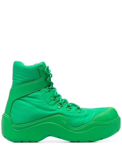 Shop Bottega Veneta Lace-up Ankle Boots In Green