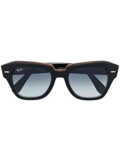 Shop Ray Ban State Street Square-frame Sunglasses In Black