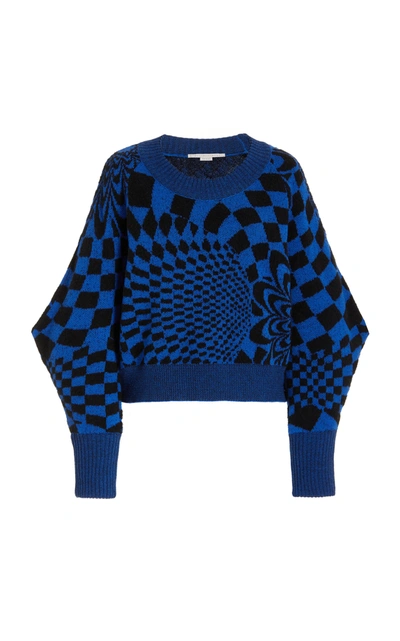 Shop Stella Mccartney Women's Geometric-patterned Wool-blend Sweater In Print