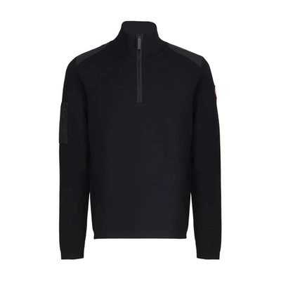 Shop Canada Goose Stormont 1/4 Zip Sweater In Black Noir