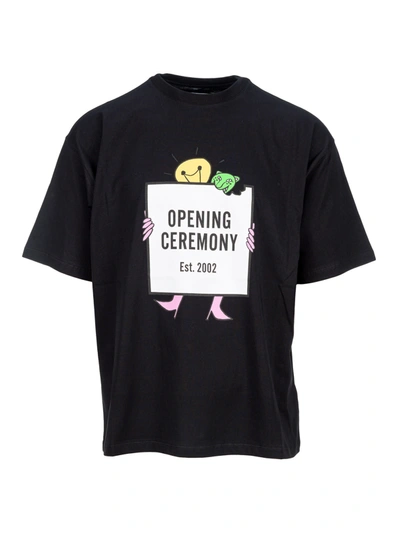 Shop Opening Ceremony Light Bulb Box Logo Print T-shirt In Black