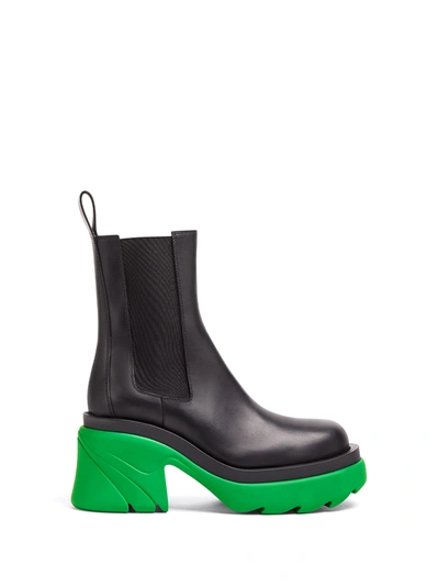 Shop Bottega Veneta Flash Chelsea Boots In Black Grass