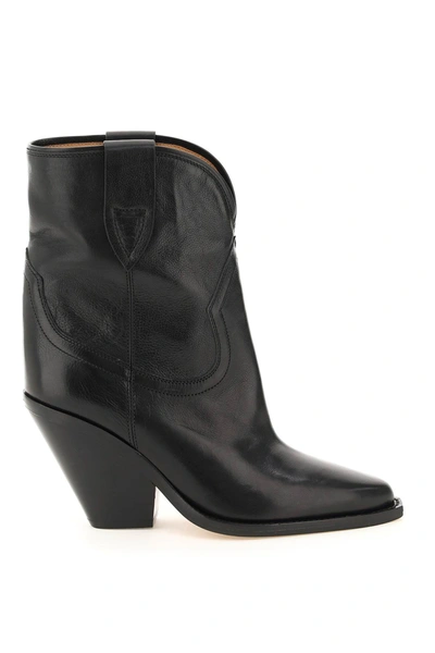 Shop Isabel Marant Leyane Leather Boots In Black (black)