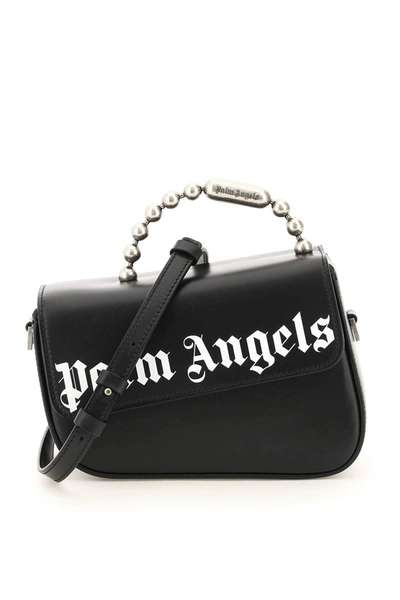 Shop Palm Angels Crash Leather Bag In Black White (black)