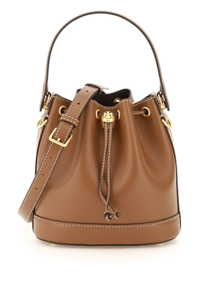 Shop Tory Burch Leather Bucket Bag In Moose (brown)