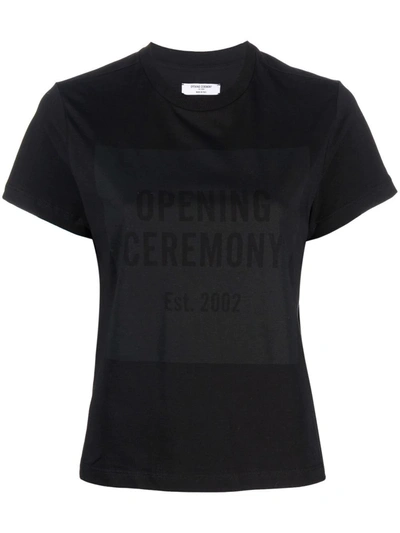 Shop Opening Ceremony Logo-print T-shirt In 黑色
