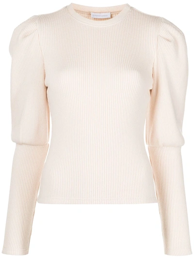 Shop Jonathan Simkhai Standard Levy Ribbed Knitted Top In Neutrals