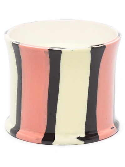 Shop Hay Vertical-stripe Scented Candle In 黄色