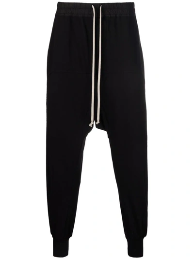 Rick Owens Drkshdw Drawstring-waist Drop-crotch Trousers In 黑色