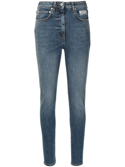 Shop Msgm High-rise Skinny Jeans In Blue