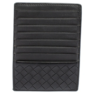 Pre-owned Bottega Veneta Black Intrecciato Leather Card Holder