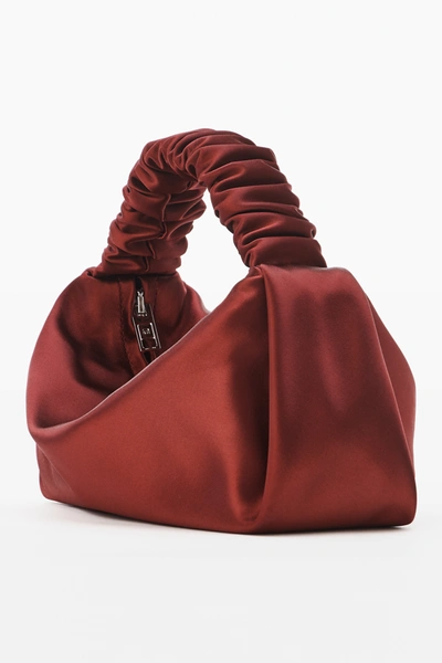 Shop Alexander Wang Scrunchie Mini Bag In Satin In Cabernet