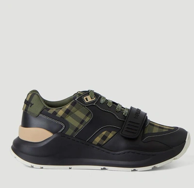Shop Burberry Military Check Sneakers In Multi