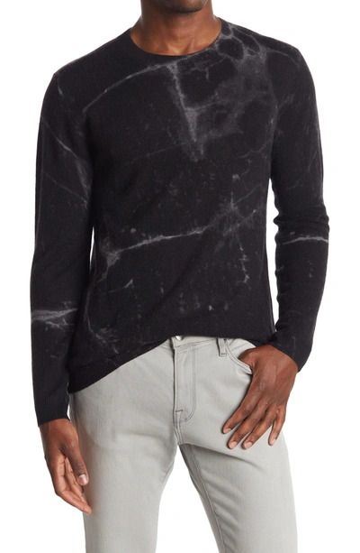 Autumn Cashmere Marble Print Cashmere Pullover Sweater In Grey