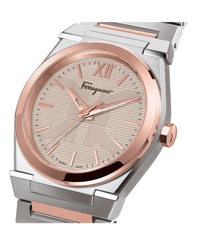 Shop Ferragamo Vega Pair Bracelet Watch In Grey