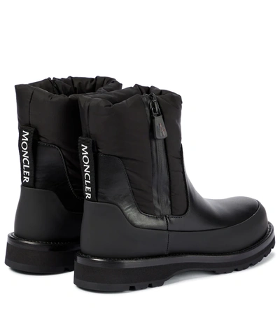 Shop Moncler Rain Don't Care Leather Ankle Boots In Black