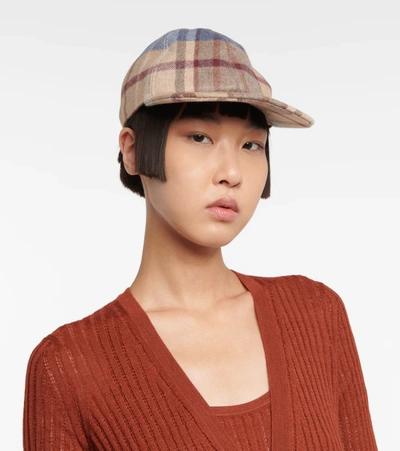 Shop Gabriela Hearst Plaid Baseball Cap In Multicoloured