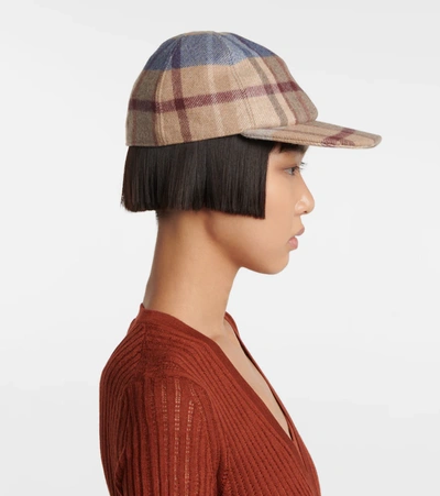 Shop Gabriela Hearst Plaid Baseball Cap In Multicoloured