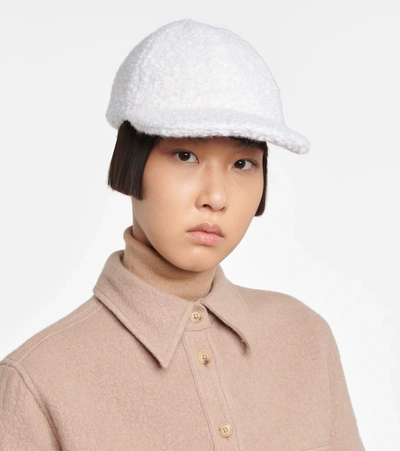 Shop Gabriela Hearst Bouclé Baseball Cap In White