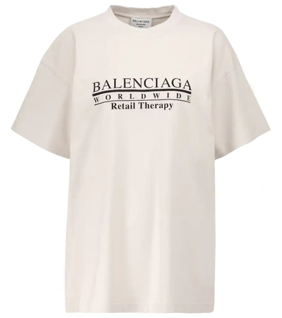 Kilde Leopard diagram Balenciaga Retail Therapy Logo-print Cotton-jersey T-shirt In White |  ModeSens