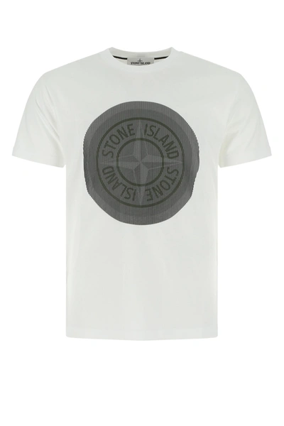 Shop Stone Island White Cotton T-shirt  Nd  Uomo M
