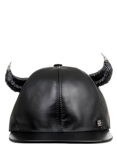 Shop Givenchy Black Horn Cap Leather