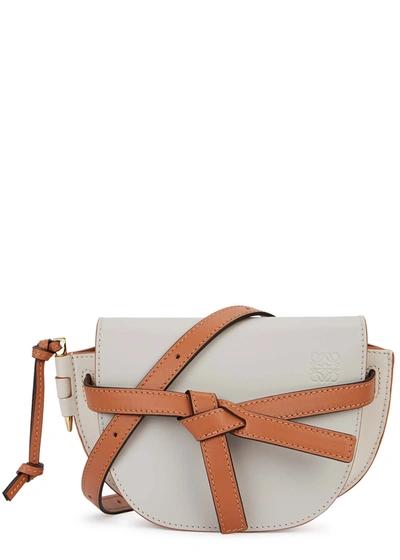 Shop Loewe Gate Mini Leather Cross-body Bag In White