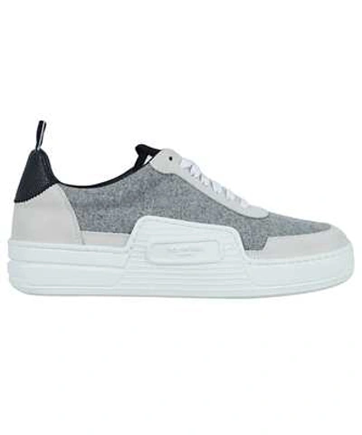 Shop Thom Browne Basketball Low Top Sneakers In Grey