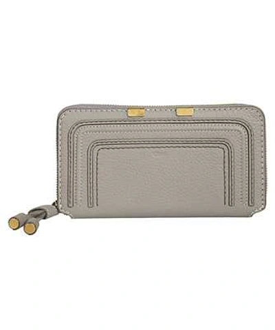 Shop Chloé Marcie Zip Around Wallet In Grey