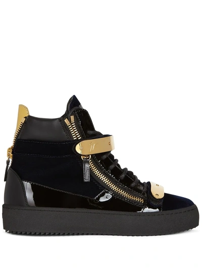 Shop Giuseppe Zanotti Coby High-top Sneakers In 蓝色