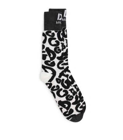 Shop Dolce & Gabbana Logo Print Socks In Multi