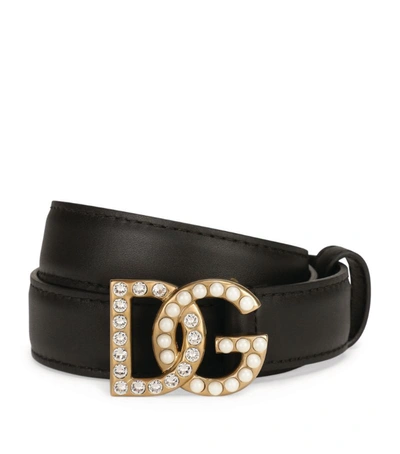 Shop Dolce & Gabbana Embellished Dg Logo Belt In Multi