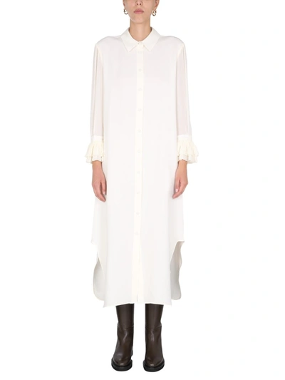 Shop Khaite "mari" Dress In White