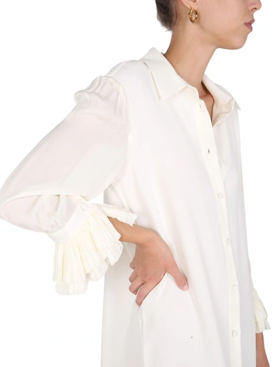 Shop Khaite "mari" Dress In White