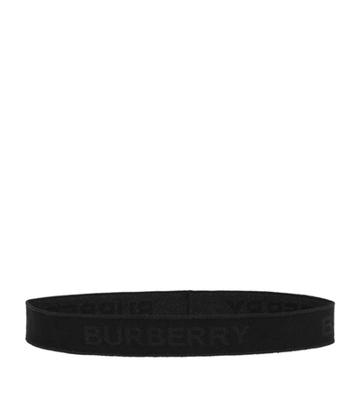 Shop Burberry Jacquard Logo Headband In Black
