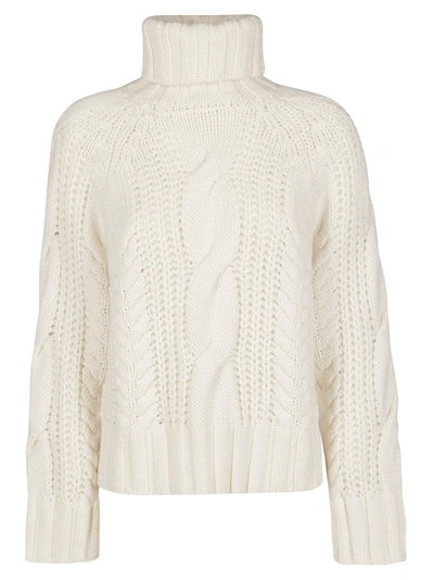 Shop P.a.r.o.s.h . Long Sleeved Cable Knit Jumper In White