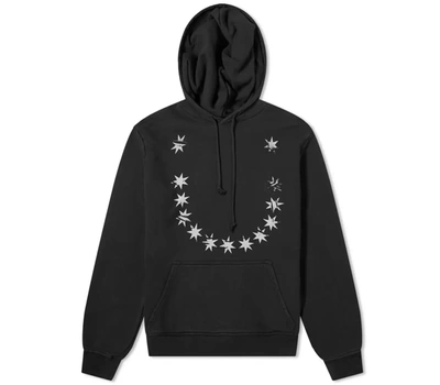 Shop 424 Mens Star Print Hoodie In Black