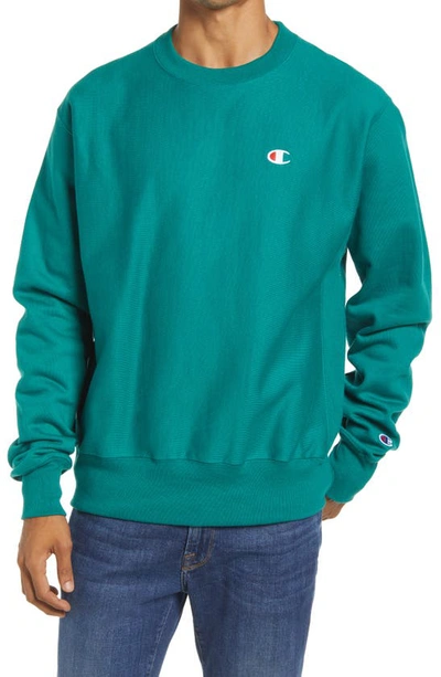Shop Champion Reverse Weave® Crew Sweatshirt In Chlorophyll Green